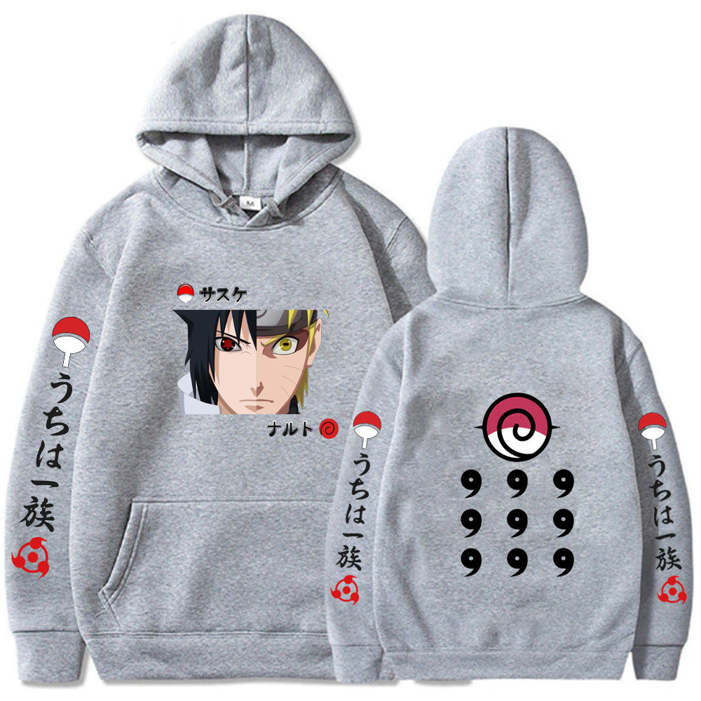 Naruto Print Fleece Hooded Sweatshirt