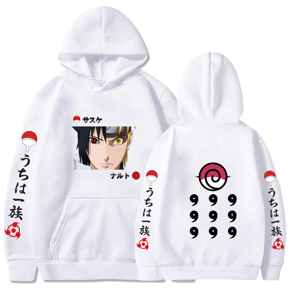 Naruto Print Fleece Hooded Sweatshirt