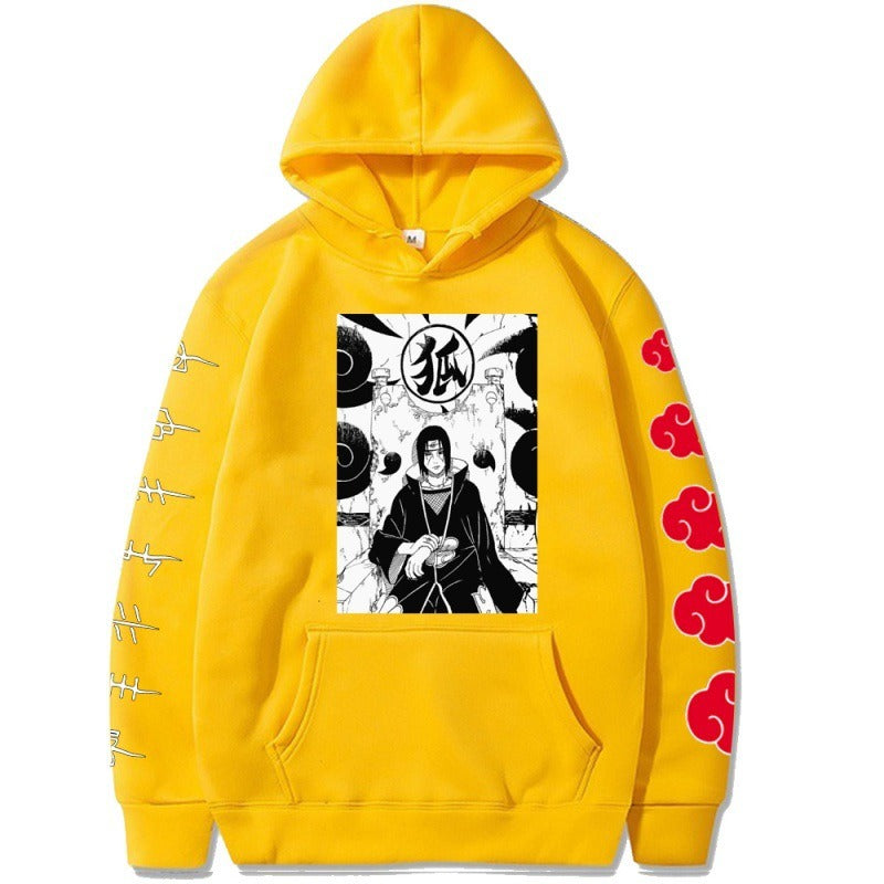 Naruto Naruto Naruto Uchibo Itachi Anime Printed Hoodie Top with Velvet Sweater