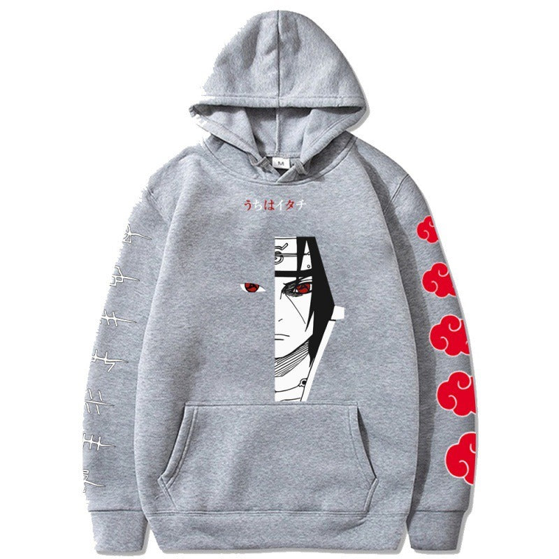 Naruto Naruto Naruto Uchibo Itachi Anime Printed Hoodie Top with Velvet Sweater