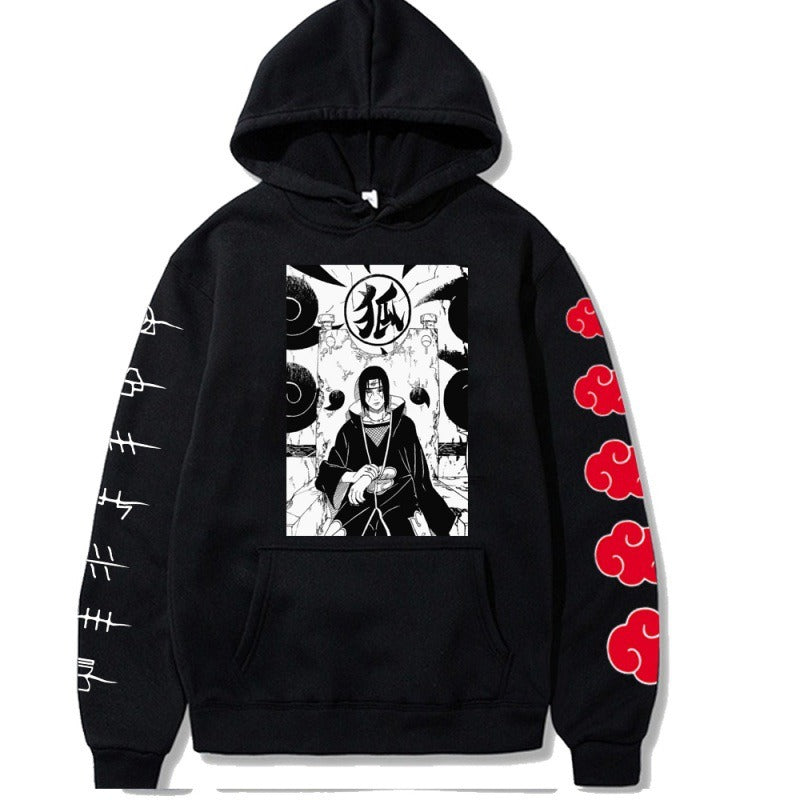 Naruto Naruto Naruto Uchibo Itachi Anime Printed Hoodie Top with Velvet Sweater
