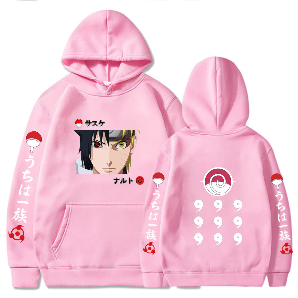 Naruto Print Fleece Hooded Sweatshirt