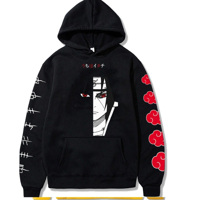 Naruto Naruto Naruto Uchibo Itachi Anime Printed Hoodie Top with Velvet Sweater