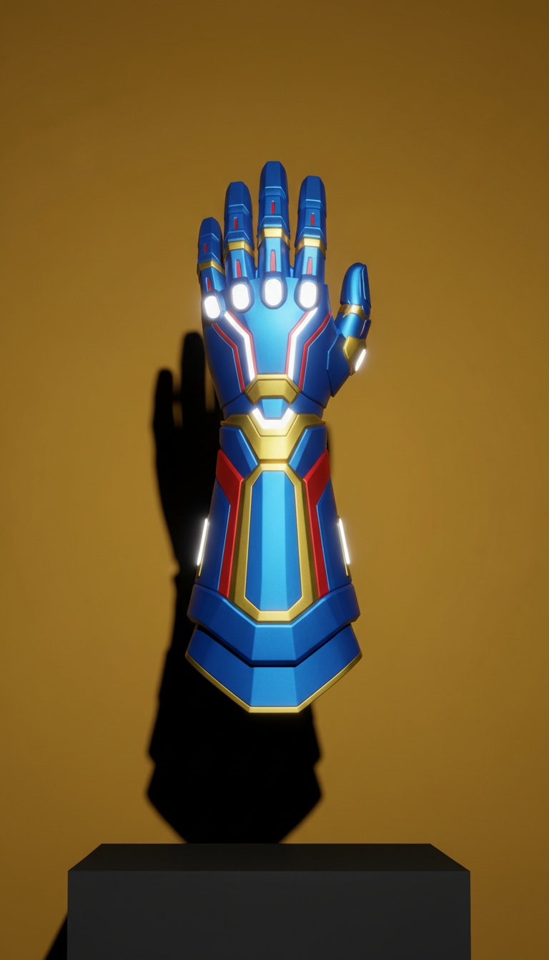 Electric Blue Tech Gauntlet
