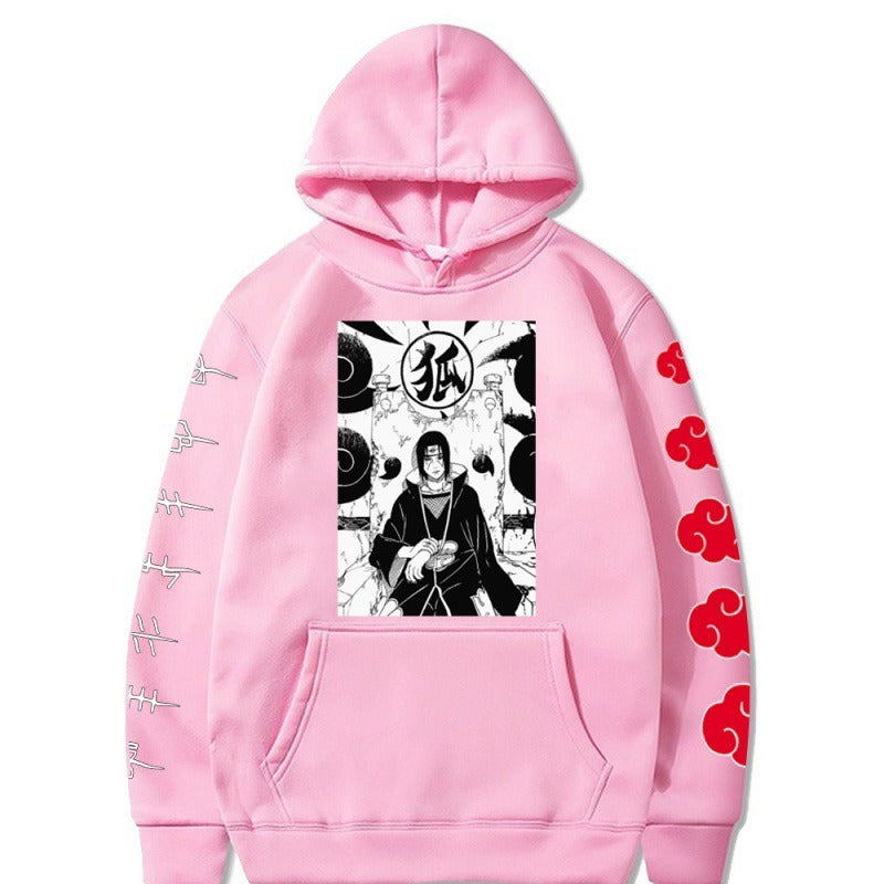 Naruto Naruto Naruto Uchibo Itachi Anime Printed Hoodie Top with Velvet Sweater