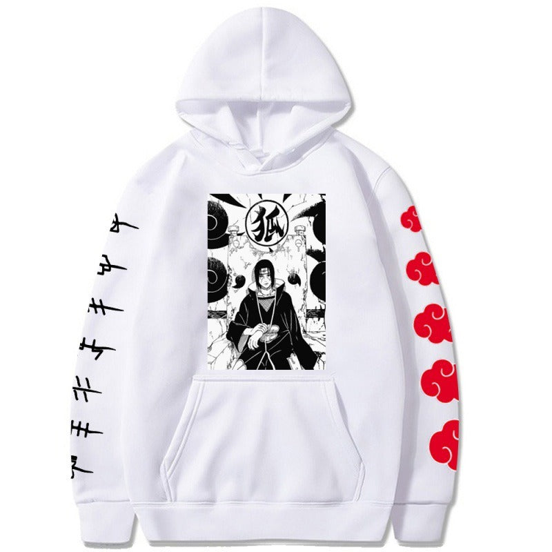 Naruto Naruto Naruto Uchibo Itachi Anime Printed Hoodie Top with Velvet Sweater