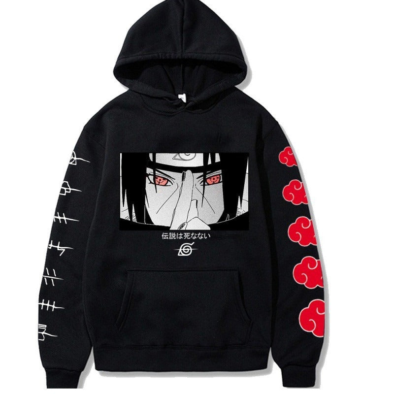 Naruto Naruto Naruto Uchibo Itachi Anime Printed Hoodie Top with Velvet Sweater
