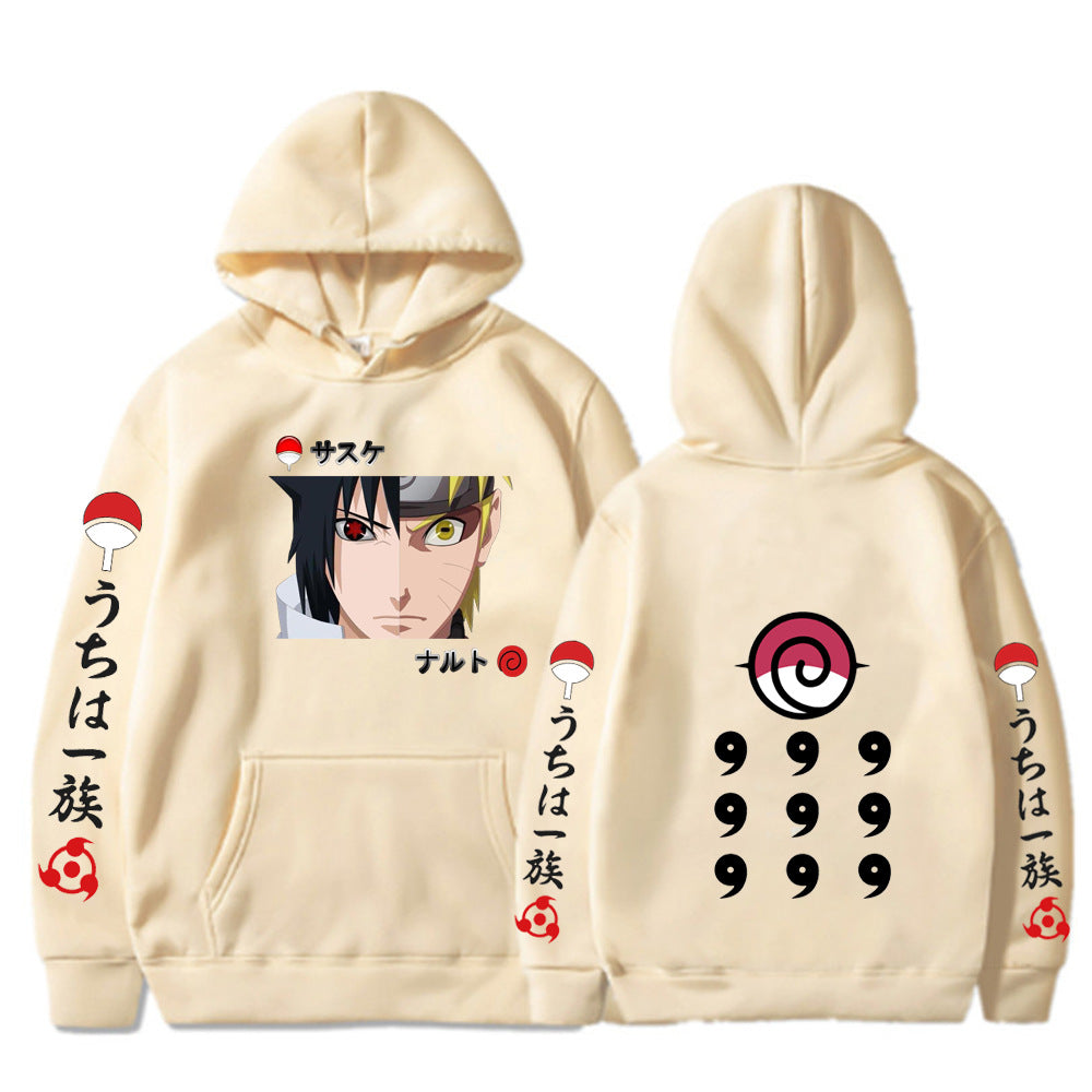 Naruto Print Fleece Hooded Sweatshirt