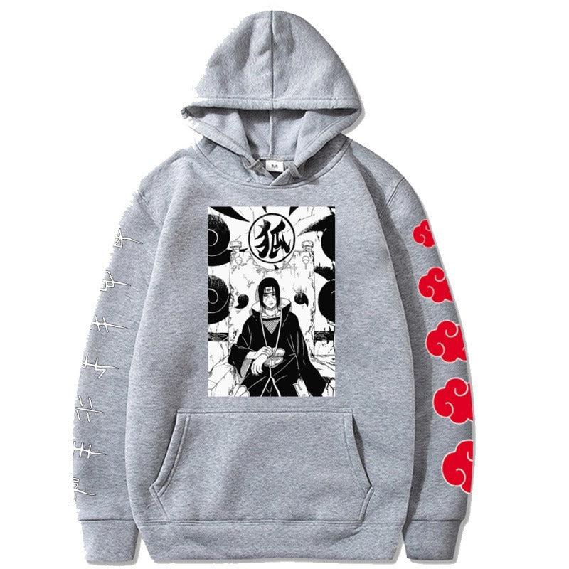 Naruto Naruto Naruto Uchibo Itachi Anime Printed Hoodie Top with Velvet Sweater