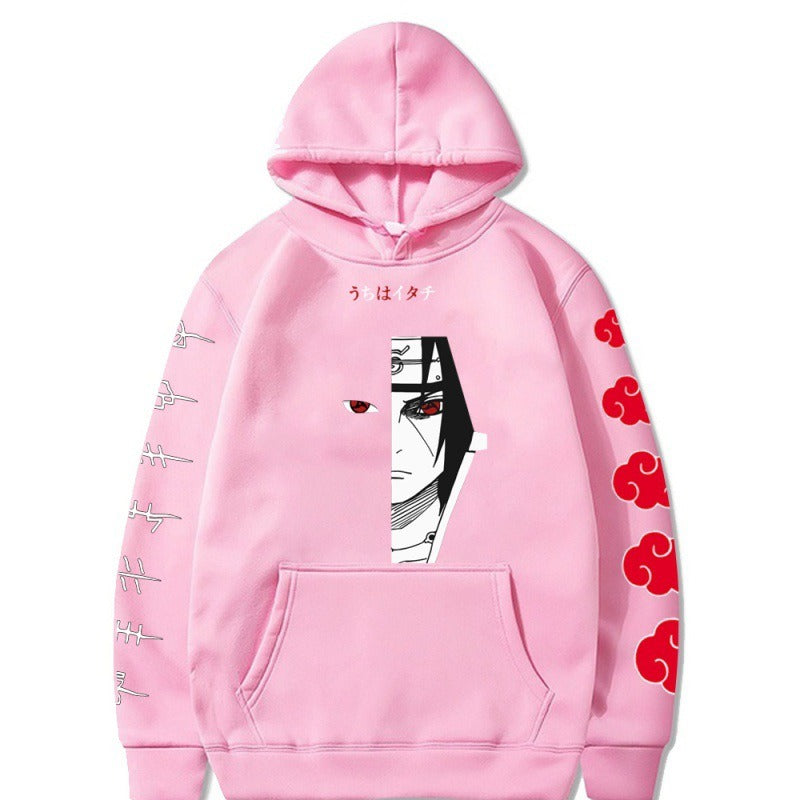 Naruto Naruto Naruto Uchibo Itachi Anime Printed Hoodie Top with Velvet Sweater